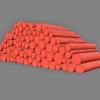 Chopped Fire Wood Logs Stacked 3D Model Log Pile