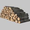 Chopped Fire Wood Logs Stacked 3D Model Log Pile