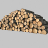 Chopped Fire Wood Logs Stacked 3D Model Log Pile