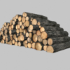 Chopped Fire Wood Logs Stacked 3D Model Log Pile