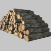 Chopped Fire Wood Logs Stacked 3D Model Log Pile