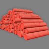 Chopped Fire Wood Logs Stacked 3D Model Log Pile