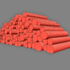 Chopped Fire Wood Logs Stacked 3D Model Log Pile