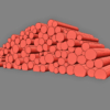 Chopped Fire Wood Logs Stacked 3D Model Log Pile