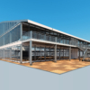 Losberger De Boer Maxiflex Emporium Arcum Event Temporary Structure Double Deck 3D Model