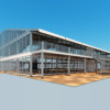 Losberger De Boer Maxiflex Emporium Arcum Event Temporary Structure Double Deck 3D Model