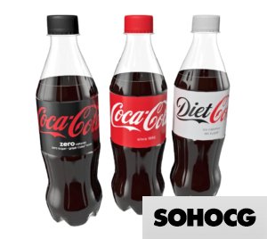 Coca Cola Zero Diet Coke Plastic Bottle 3D Model Collection