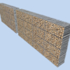 Wood Gabion Log Wall 3D Model Large Stacked Timber Pile