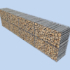 Wood Gabion Log Wall 3D Model Large Stacked Timber Pile