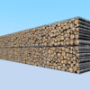 Wood Gabion Log Wall 3D Model Large Stacked Timber Pile