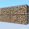 Wood Gabion Log Wall 3D Model Large Stacked Timber Pile