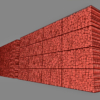 Wood Gabion Log Wall 3D Model Large Stacked Timber Pile