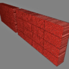 Wood Gabion Log Wall 3D Model Large Stacked Timber Pile