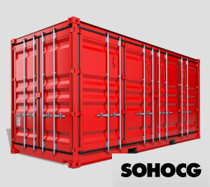 20ft Open Sided Shipping Container 3D Model (High Cube Size)