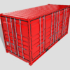 20ft Open Sided Shipping Container 3D Model (High Cube Size)