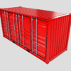 20ft Open Sided Shipping Container 3D Model (High Cube Size)