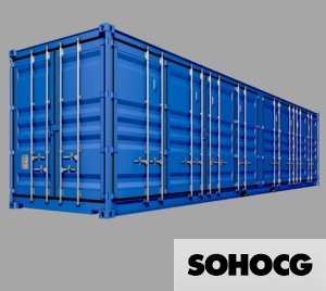 40ft Open Sided Shipping Container 3D Model (High Cube Size) Super Heavy