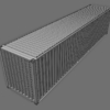 40ft Open Sided Shipping Container 3D Model (High Cube Size) Super Heavy