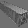 40ft Open Sided Shipping Container 3D Model (High Cube Size) Super Heavy