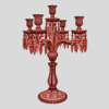 Candelabra Centerpiece 3D Model 5 Arm Branches