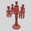 Candelabra Centerpiece 3D Model 5 Arm Branches