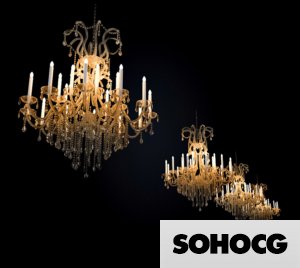 Chandelier 3D Model Lustre Crystal Traditional Light