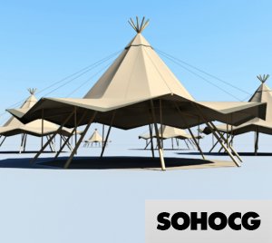 Tipi 3D Model Event Wedding Party Tent