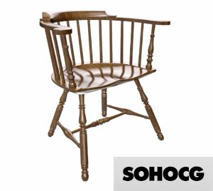 American Lowback Windsor Antique Chair 3D Model