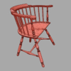 American Lowback Windsor Antique Chair 3D Model