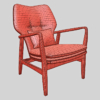 Haddie Malmo Wood Frame Chair & Sofa 3D Model Collection