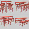 Cube Minimalist Bar Stools + Poseur Meeting Tables & Benches 3D Model Collection