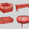 Modular Stool & Bench 3D Model Event Furniture Collection