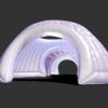 6m Panoramic Inflatable Exhibition Event Dome Pod 3D Model Temporary Structure + Connecting Tunnel