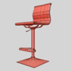 Charlie Adjustable Height Swivel Bar Stool 3D Model