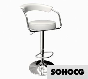 Harrogate Adjustable Height Swivel Bar Stool 3D Model