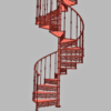 Cast Iron Victorian Spiral Staircase 3D Model