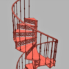 Cast Iron Victorian Spiral Staircase 3D Model