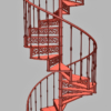 Cast Iron Victorian Spiral Staircase 3D Model