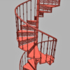 Cast Iron Victorian Spiral Staircase 3D Model