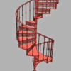 Cast Iron Victorian Spiral Staircase 3D Model