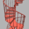 Cast Iron Victorian Spiral Staircase 3D Model