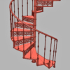 Cast Iron Victorian Spiral Staircase 3D Model