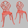 Nassau Cast Aluminum Outdoor Bistro Chair 3D Model