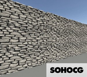 Stone Wall 3D Model Stacked Sandstone Drywall