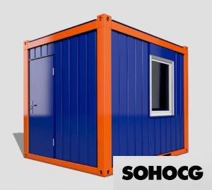 10ft Mobile Portable Office Container Cabin 3D Model Temporary Workspace