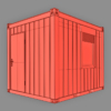 10ft Mobile Portable Office Container Cabin 3D Model Temporary Workspace