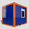 10ft Mobile Portable Office Container Cabin 3D Model Temporary Workspace