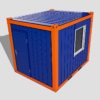 10ft Mobile Portable Office Container Cabin 3D Model Temporary Workspace