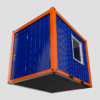 10ft Mobile Portable Office Container Cabin 3D Model Temporary Workspace