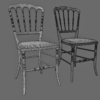 French Napoleon III Chair 3D Model Vintage Antique Style